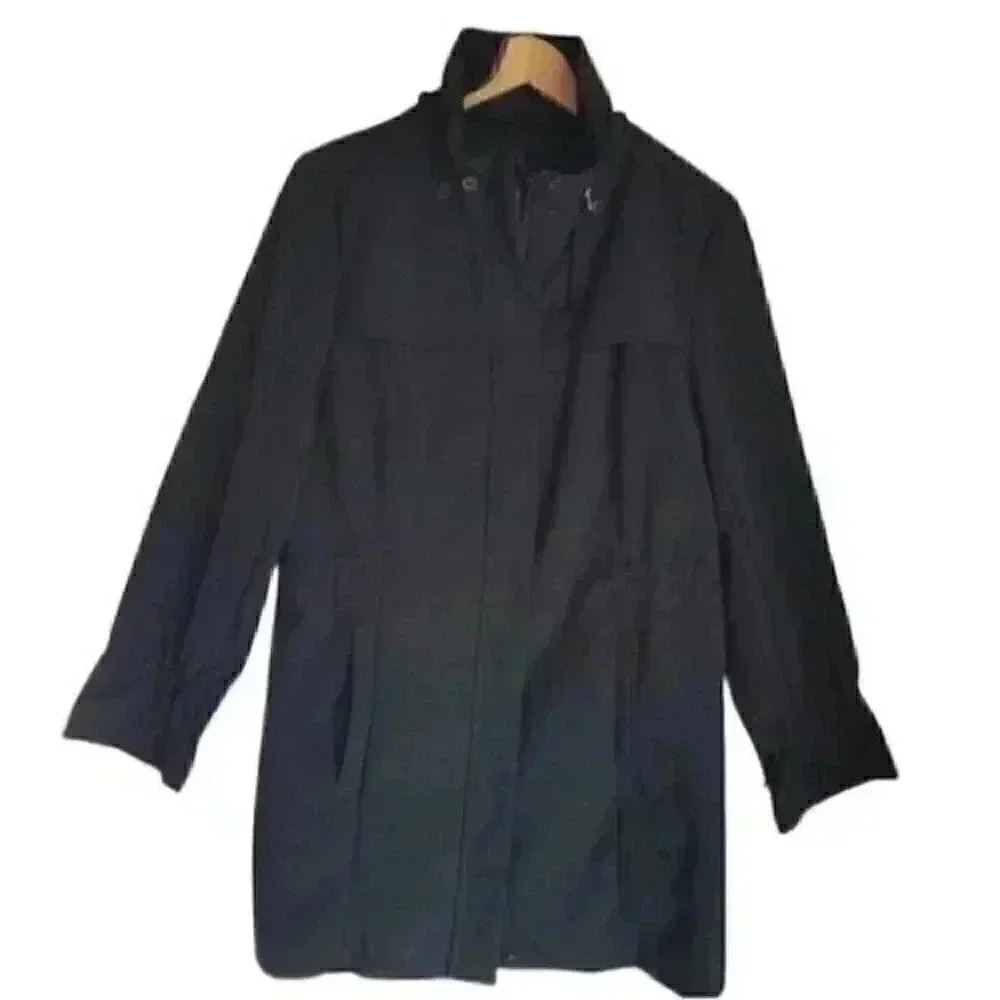 Calvin Klein Mock Neck Windbreaker Long Jacket L